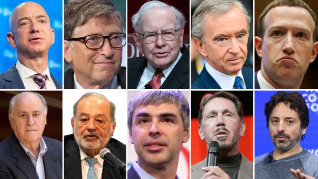 La lista de los diez multimillonarios más ricos del mundo