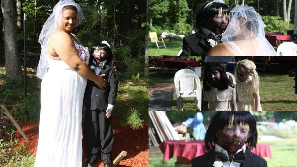 Se casó con una muñeca zombie y ahora quiere tener un hijo